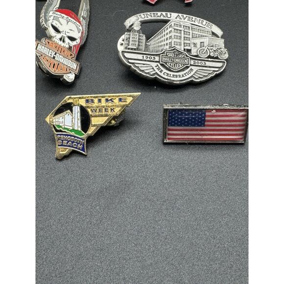 Lot Of 12 Vintage Harley Davidson & Biker Bike Week Pins Enamel See Photos - Picture 8 of 15